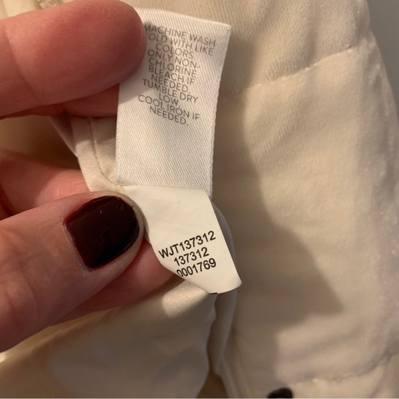 J. Jill Puffer Vest Quilted Velvet Cream Barley Women's Medium Petite Ivory - Picture 8 of 16